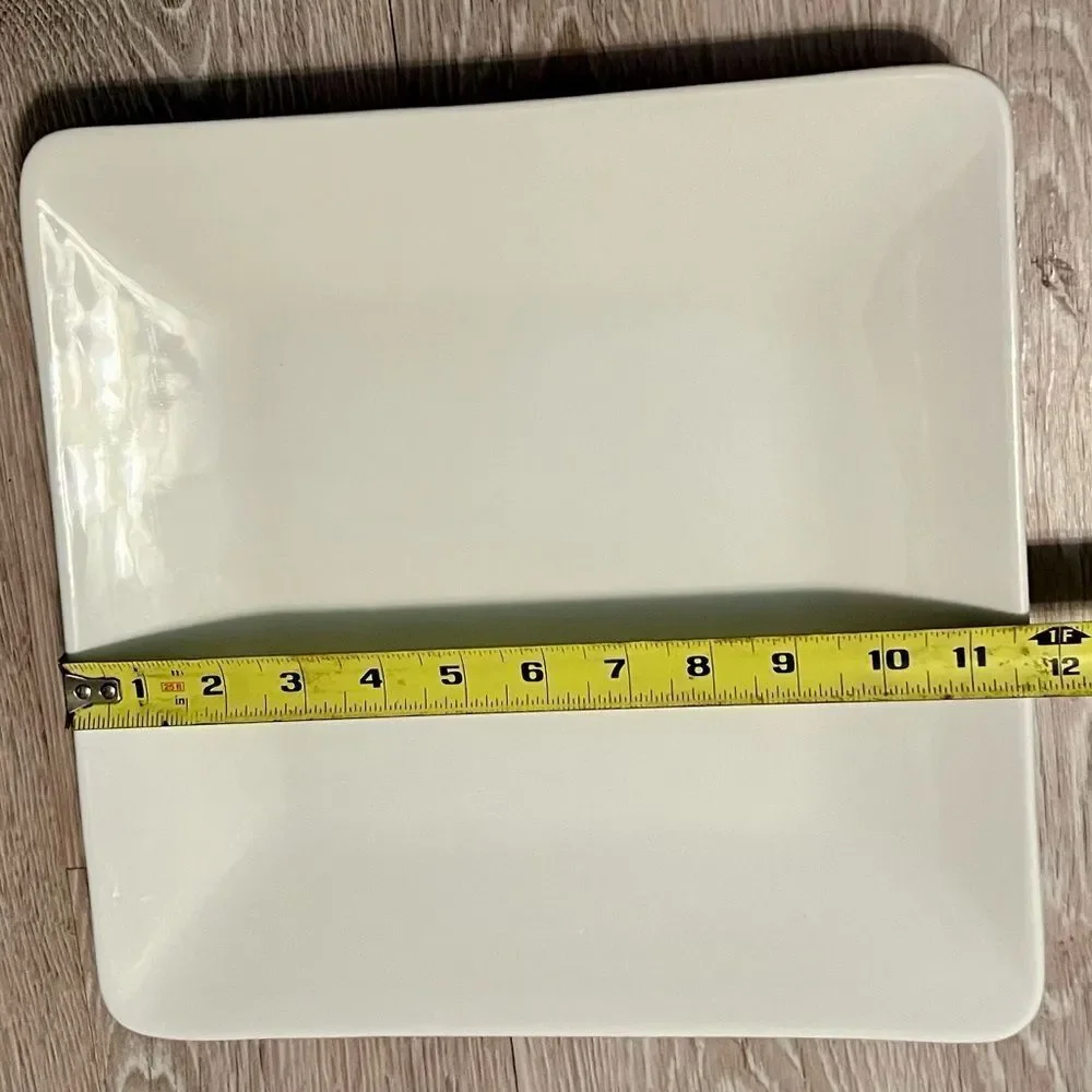 Williams Sonoma White Square Dinner Plate 11.75” Charger I Patrizi Italy Ivory